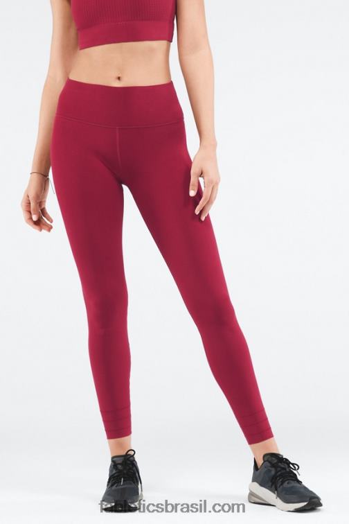 Fabletics explosão de cereja 420HR1216 Legging de comprimento personalizado de cintura alta em malha esculpida mulheres