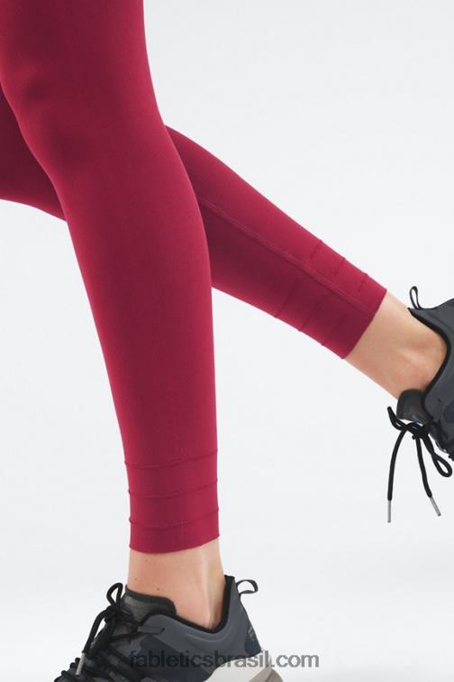 Fabletics explosão de cereja 420HR1216 Legging de comprimento personalizado de cintura alta em malha esculpida mulheres