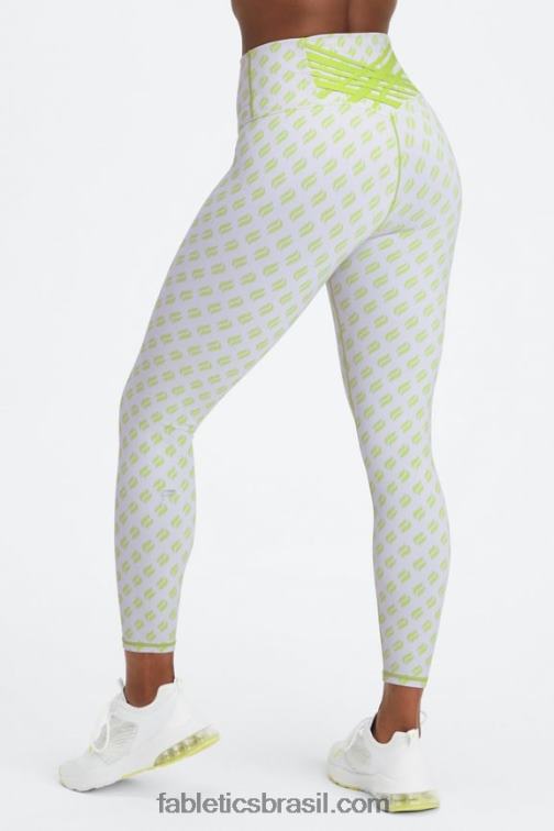 Fabletics fatia de logotipo limeade 420HR847 legging cintura alta boost powerhold 7/8 59 mulheres