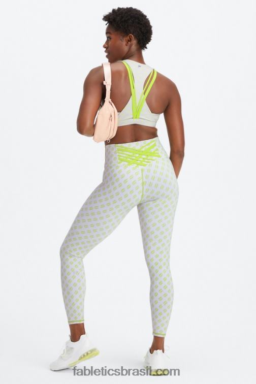 Fabletics fatia de logotipo limeade 420HR847 legging cintura alta boost powerhold 7/8 59 mulheres