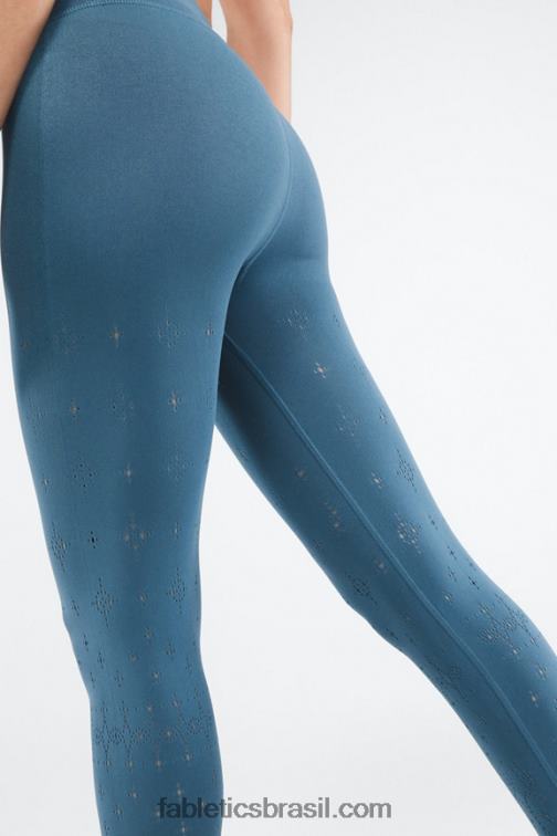Fabletics ferro azul 420HR1309 ilhós cintura alta em malha esculpida 7/8 mulheres
