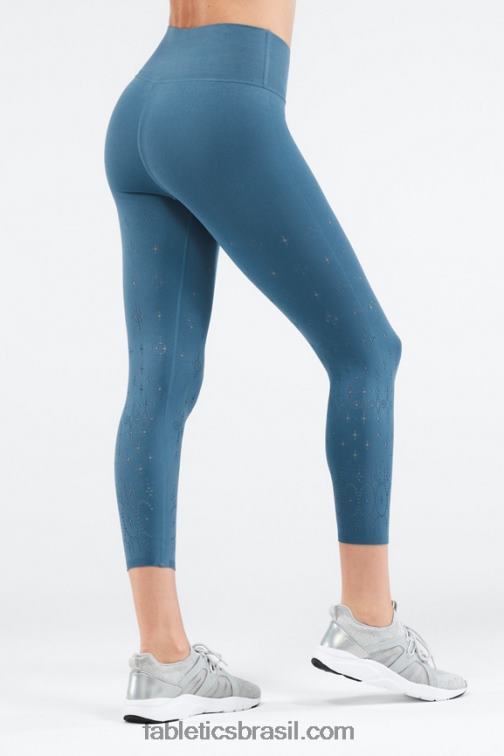 Fabletics ferro azul 420HR1309 ilhós cintura alta em malha esculpida 7/8 mulheres