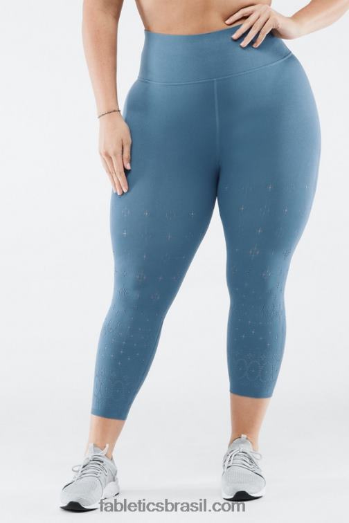 Fabletics ferro azul 420HR1310 ilhós cintura alta em malha esculpida 7/8 mulheres