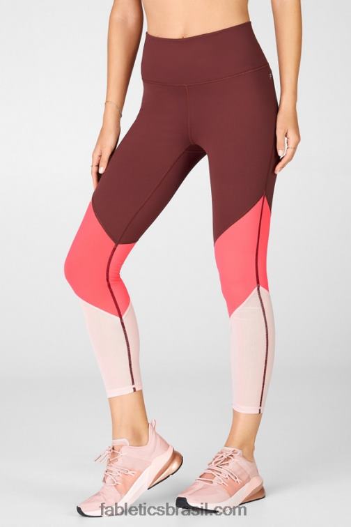 Fabletics ferrugem/rosa do deserto/rosa pérola 420HR1051 zona cintura alta 7/8 mulheres