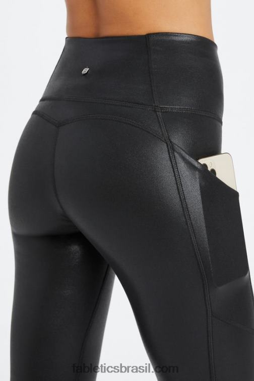 Fabletics folha de névoa negra 420HR906 legging cintura alta oasis pureluxe 69 mulheres
