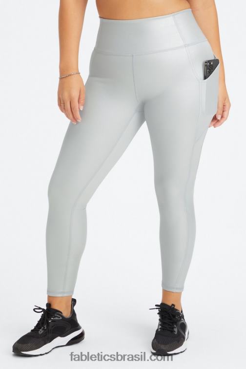 Fabletics folha de prata fosca 420HR799 legging oasis pureluxe cintura alta 7/8 51 mulheres