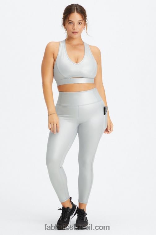 Fabletics folha de prata fosca 420HR799 legging oasis pureluxe cintura alta 7/8 51 mulheres