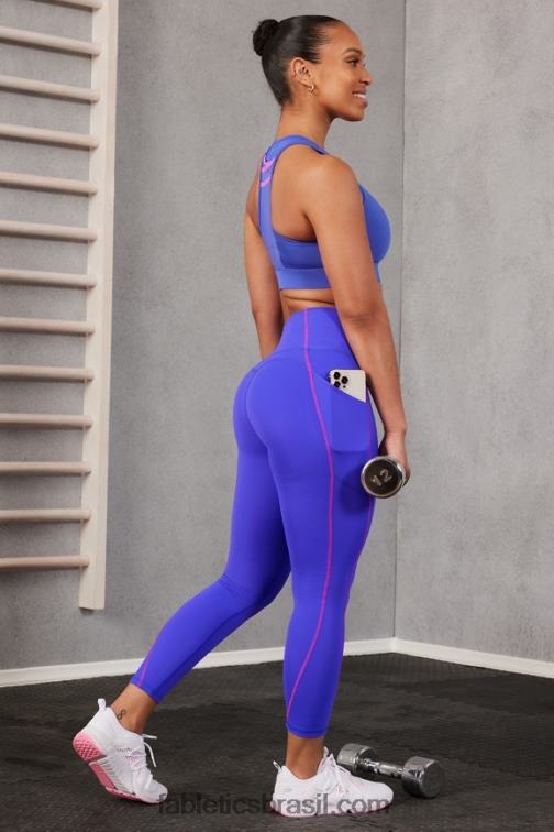 Fabletics fuga real/rosa extrema 420HR995 legging oasis pureluxe cintura alta 7/8 76 mulheres
