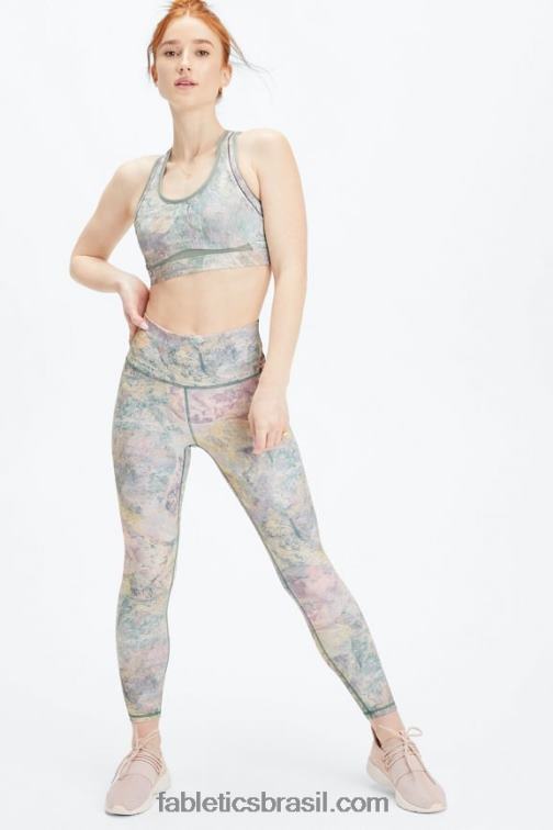 Fabletics fuga rosa grande loucura de verão/prata reflexiva 420HR685 define powerhold cintura alta 7/8 legging 28 mulheres