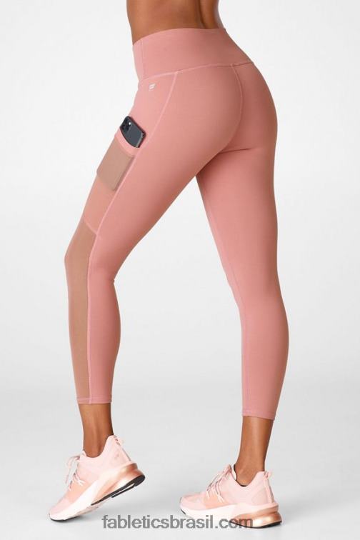Fabletics fumaça de orquídea 420HR771 on-the-go powerhold capri cintura alta 45 mulheres