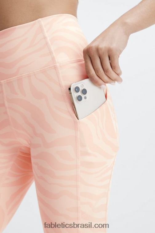 Fabletics golpe de zebra de areia 420HR912 legging cintura alta oasis pureluxe 70 mulheres