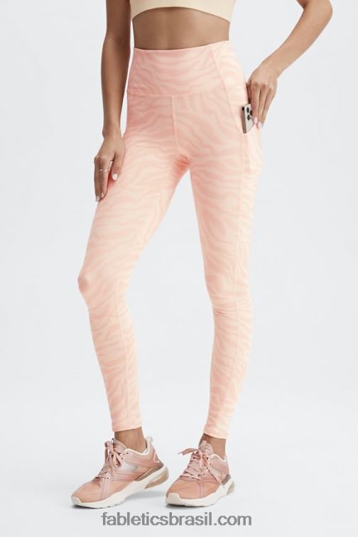 Fabletics golpe de zebra de areia 420HR912 legging cintura alta oasis pureluxe 70 mulheres