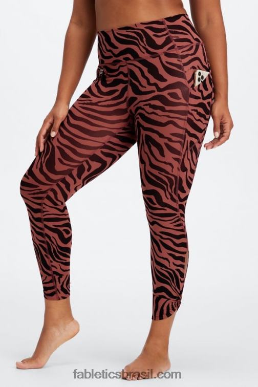 Fabletics golpe de zebra mogno 420HR1138 legging cintura alta twist 7/8 oasis pureluxe mulheres