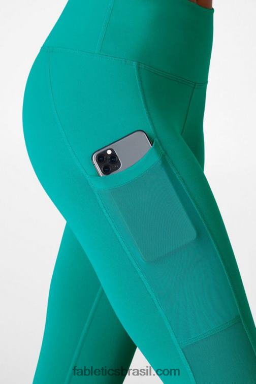 Fabletics jade escuro 420HR774 capri powerhold cintura alta on-the-go 46 mulheres