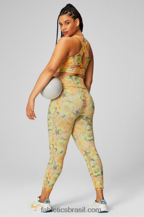 Fabletics knockout cinza mineral/preto 420HR653 define powerhold cintura alta 7/8 legging 22 mulheres