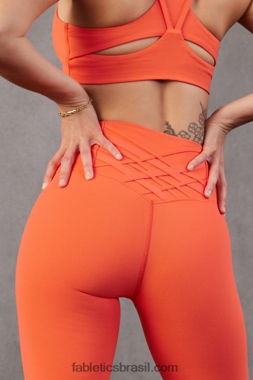 Fabletics laranja paixão 420HR836 legging cintura alta boost powerhold 7/8 57 mulheres