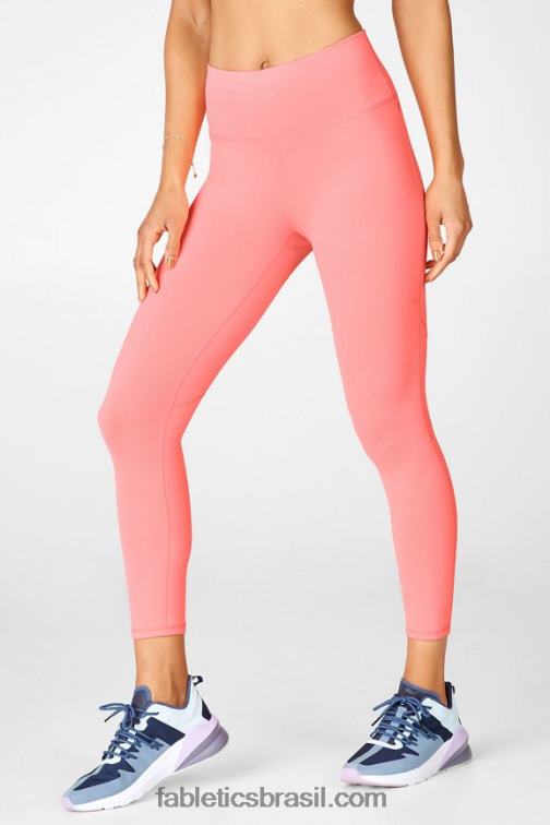 Fabletics lindo rosa/prata reflexivo 420HR694 define powerhold cintura alta 7/8 legging 30 mulheres