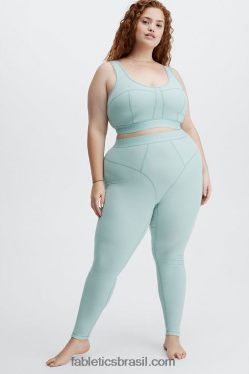 Fabletics logotipo da névoa prateada 420HR1209 legging cintura alta waffle mulheres