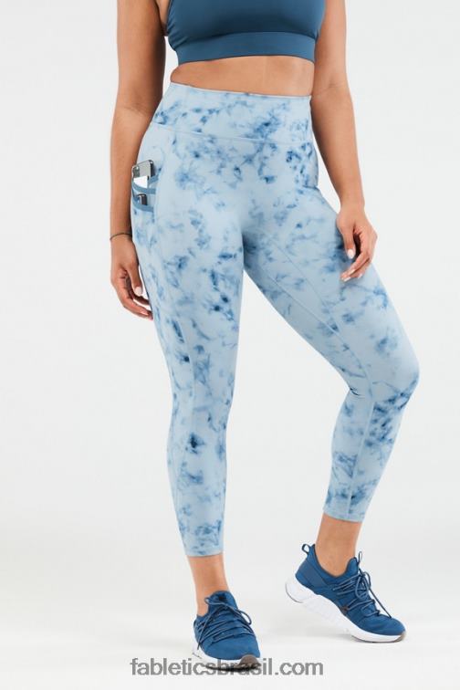 Fabletics mármore fumê/ferro azul 420HR1302 trinity bolso cintura alta 7/8 mulheres