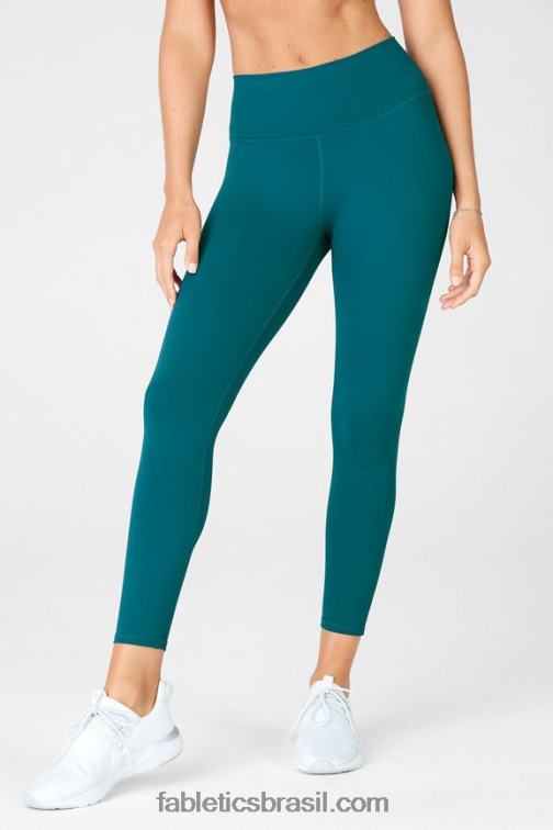 Fabletics madeira bege/branco clássico 420HR711 define powerhold cintura alta 7/8 legging 33 mulheres