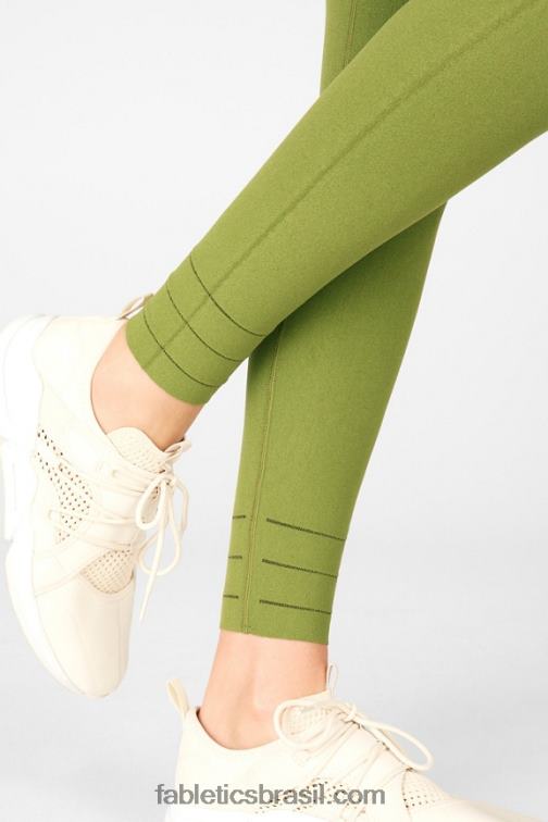 Fabletics manjericão/pardo 420HR1313 legging cintura alta em malha malhada mulheres
