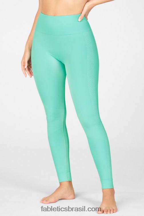 Fabletics mar das bermudas / gelo 420HR1326 legging xadrez cintura alta sem costura mulheres