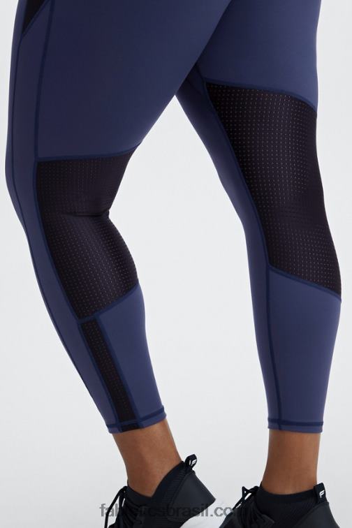 Fabletics mar mais profundo/preto 420HR1230 movimento de cintura alta365 rotação 7/8 mulheres