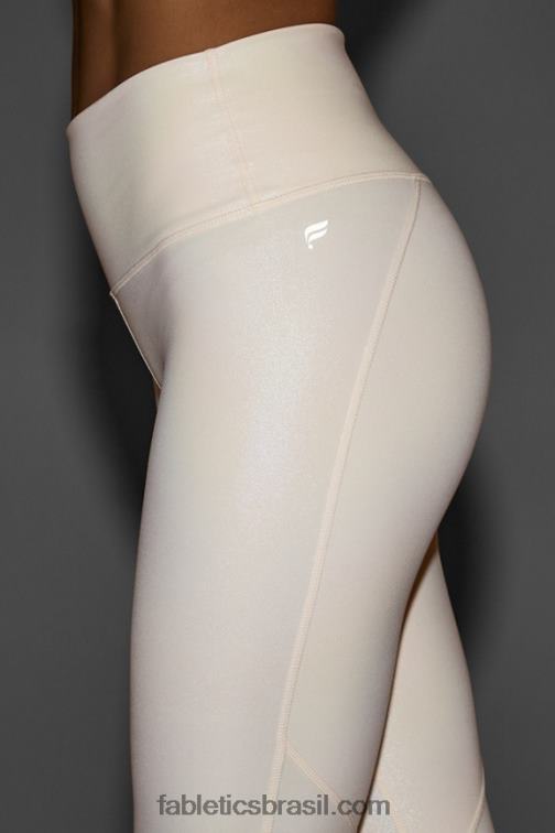 Fabletics marfim perolado 420HR1173 legging 7/8 iridescente de cintura alta pureluxe mulheres