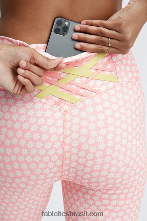 Fabletics margarida de porter/pó rosa/limão selvagem 420HR858 boost powerhold cintura alta 7/8 legging 61 mulheres