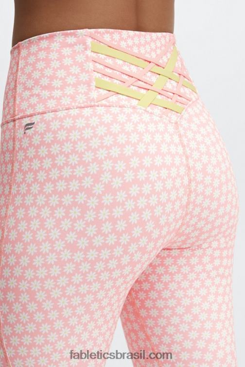 Fabletics margarida de porter/pó rosa/limão selvagem 420HR858 boost powerhold cintura alta 7/8 legging 61 mulheres