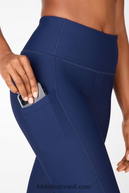 Fabletics marinha 420HR1038 Legging cintura alta com bolso therma-flex mulheres