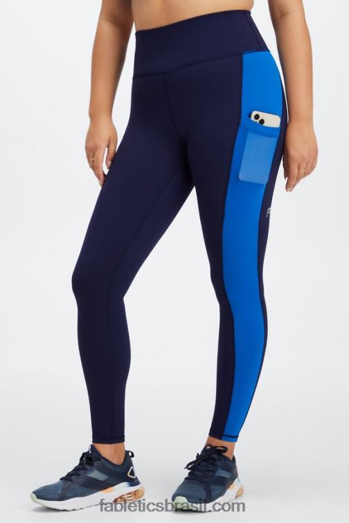 Fabletics marinho profundo/azul elétrico 420HR751 legging cintura alta powerhold on-the-go 41 mulheres