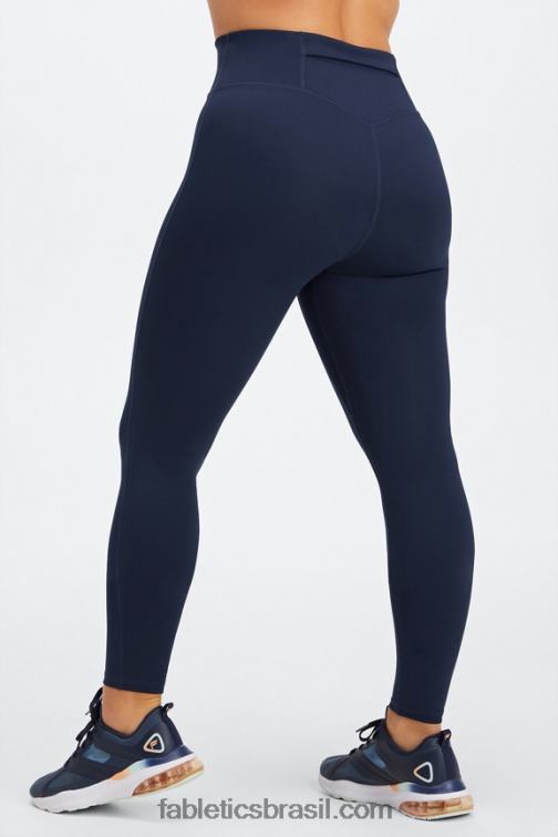 Fabletics marinho profundo/logotipo reflexivo 420HR1099 corra em qualquer lugar legging motion365 hw 7/8 mulheres