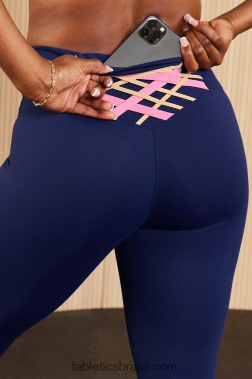 Fabletics marinho profundo/multi 420HR837 legging cintura alta boost powerhold 7/8 57 mulheres