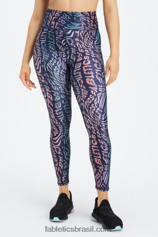 Fabletics mente derreter 420HR1078 Legging 7/8 ultra brilho de cintura alta mulheres