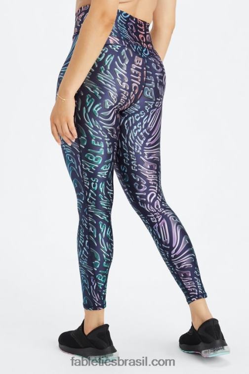 Fabletics mente derreter 420HR1078 Legging 7/8 ultra brilho de cintura alta mulheres