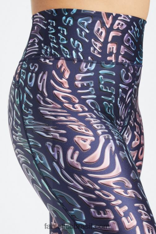 Fabletics mente derreter 420HR1078 Legging 7/8 ultra brilho de cintura alta mulheres