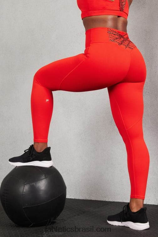 Fabletics mini leopardo elétrico cereja 420HR839 legging 7/8 cintura alta boost powerhold 58 mulheres