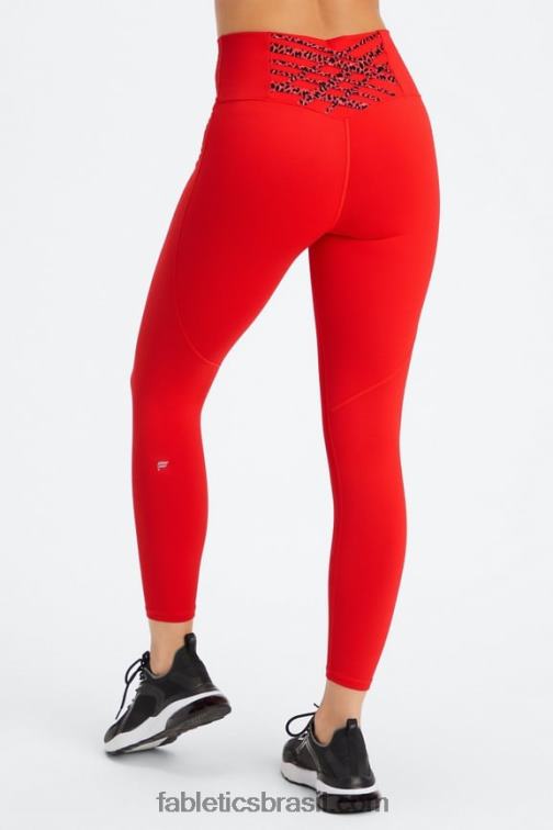 Fabletics mini leopardo elétrico cereja 420HR839 legging 7/8 cintura alta boost powerhold 58 mulheres