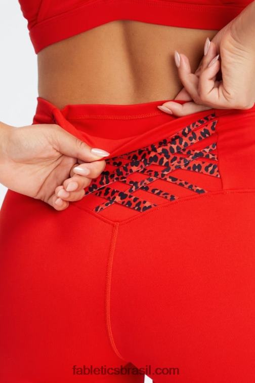 Fabletics mini leopardo elétrico cereja 420HR839 legging 7/8 cintura alta boost powerhold 58 mulheres