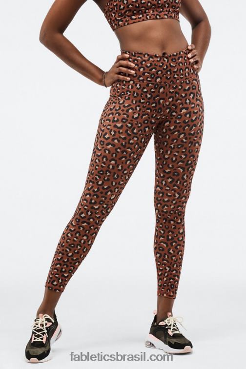 Fabletics mocha meru/preto 420HR860 boost powerhold cintura alta 7/8 legging 62 mulheres