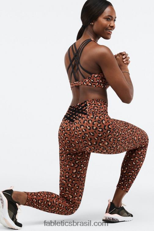 Fabletics mocha meru/preto 420HR860 boost powerhold cintura alta 7/8 legging 62 mulheres