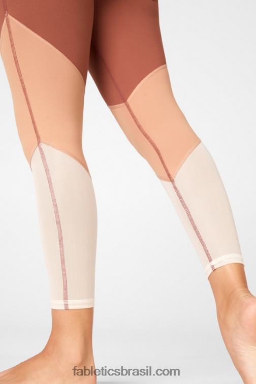 Fabletics mogno/driftscape/areia 420HR1049 zona cintura alta 7/8 mulheres
