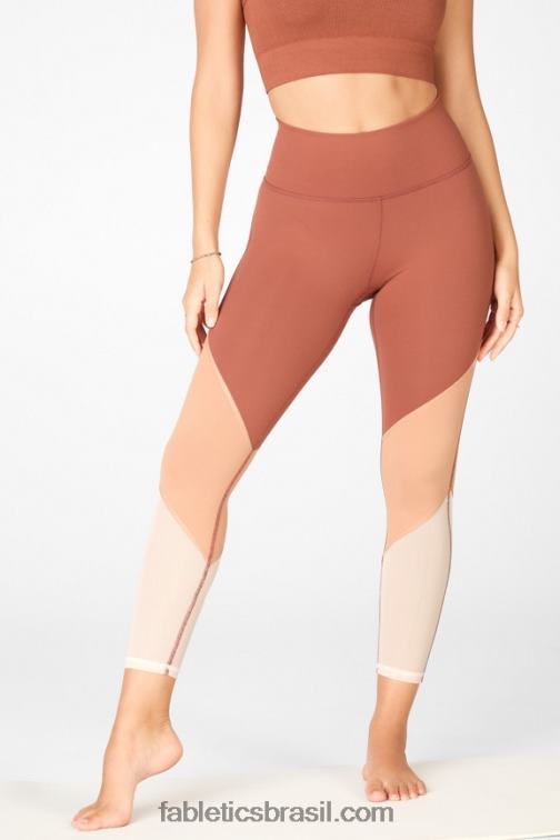 Fabletics mogno/driftscape/areia 420HR1049 zona cintura alta 7/8 mulheres