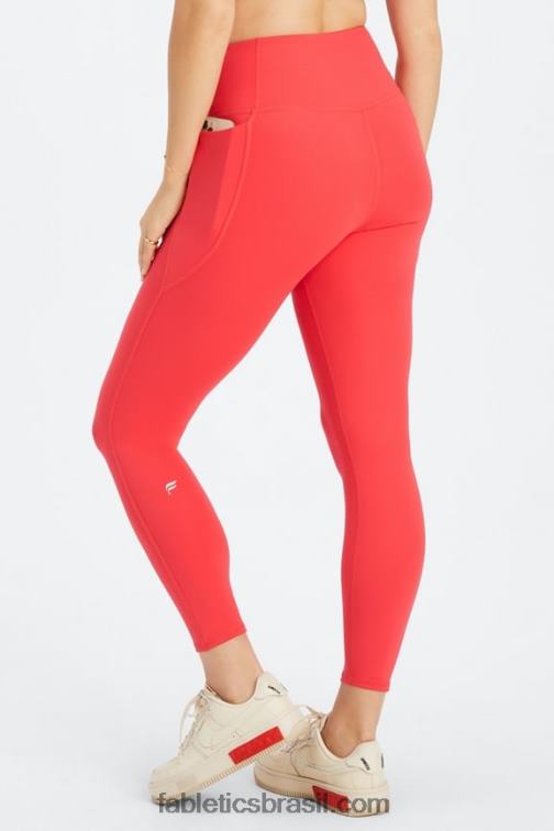 Fabletics morango vermelho 420HR931 legging oasis pureluxe hw crossover 7/8 mulheres