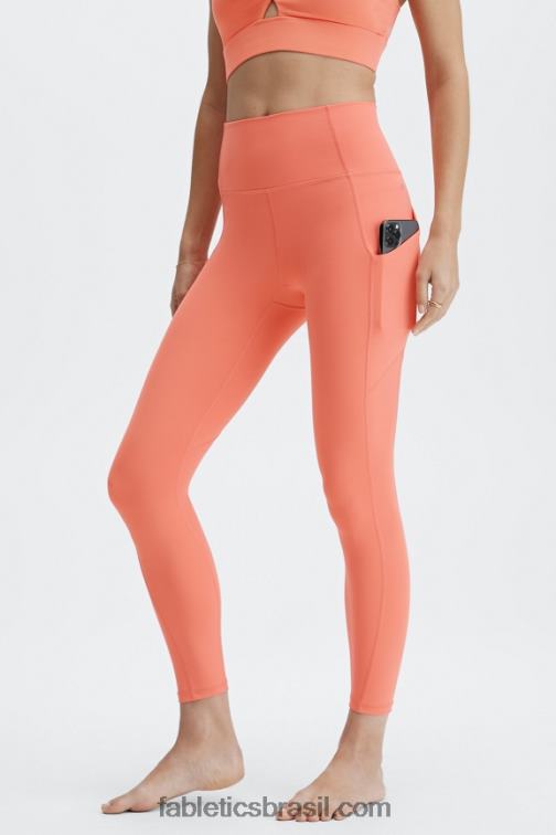 Fabletics névoa de coral 420HR819 legging oasis pureluxe cintura alta 7/8 55 mulheres
