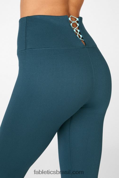Fabletics nova azul/sino azul 420HR1299 legging cintura alta sem costura mulheres
