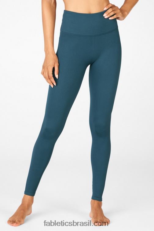 Fabletics nova azul/sino azul 420HR1299 legging cintura alta sem costura mulheres
