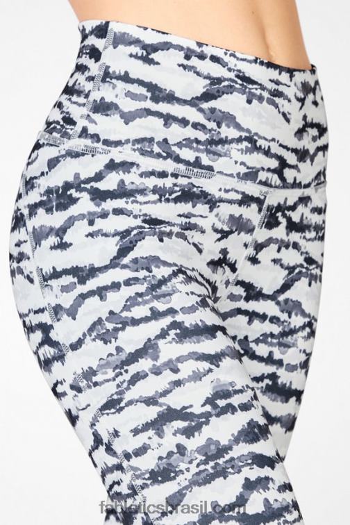 Fabletics nuvem de chuva/sol do deserto 420HR714 define powerhold cintura alta 7/8 legging 34 mulheres