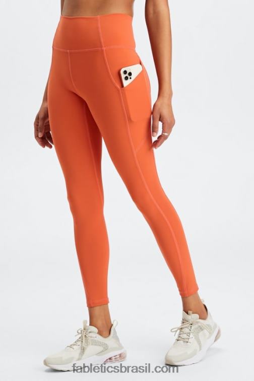 Fabletics ocre queimado 420HR811 legging oasis pureluxe cintura alta 7/8 53 mulheres